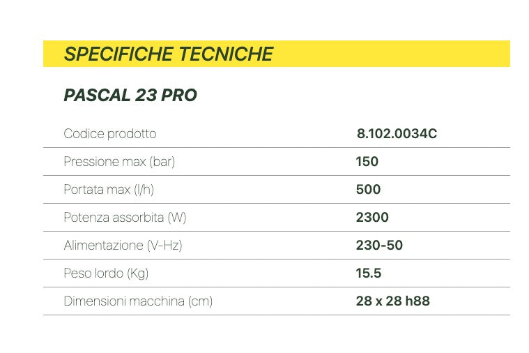  Lavor PASCAL 23 PRO - Idropulitrice ad acqua fredda con motore ad Induzione 
