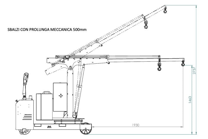Flex Lifting FLEX G500SB - Gru girevole a trazione elettrica con singolo sfilo e portata 500KG