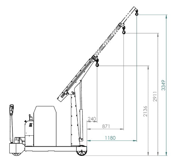 Flex Lifting FLEX F1000SB - Gru girevole a trazione con singolo sfilo elettrico - 1000 Kg