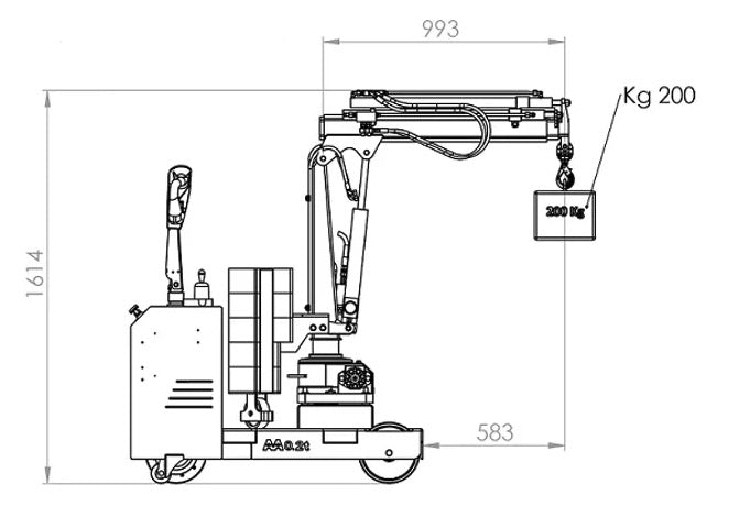 Flex Lifting ORBIT 200EL - Gru girevole elettrica a trazione con velocità regolabile - portata 200 Kg