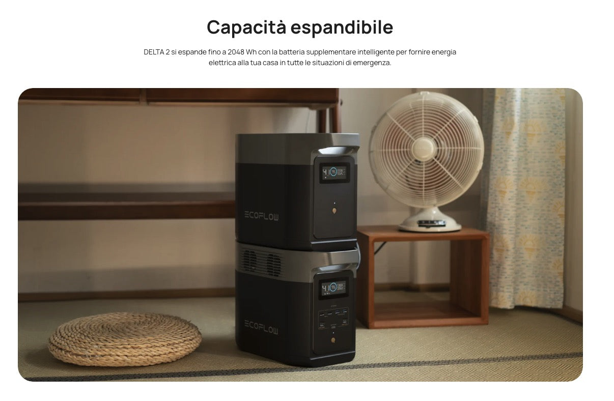 EcoFlow Batteria per DELTA 2 - Batteria supplementare intelligente per generatore DELTA 2