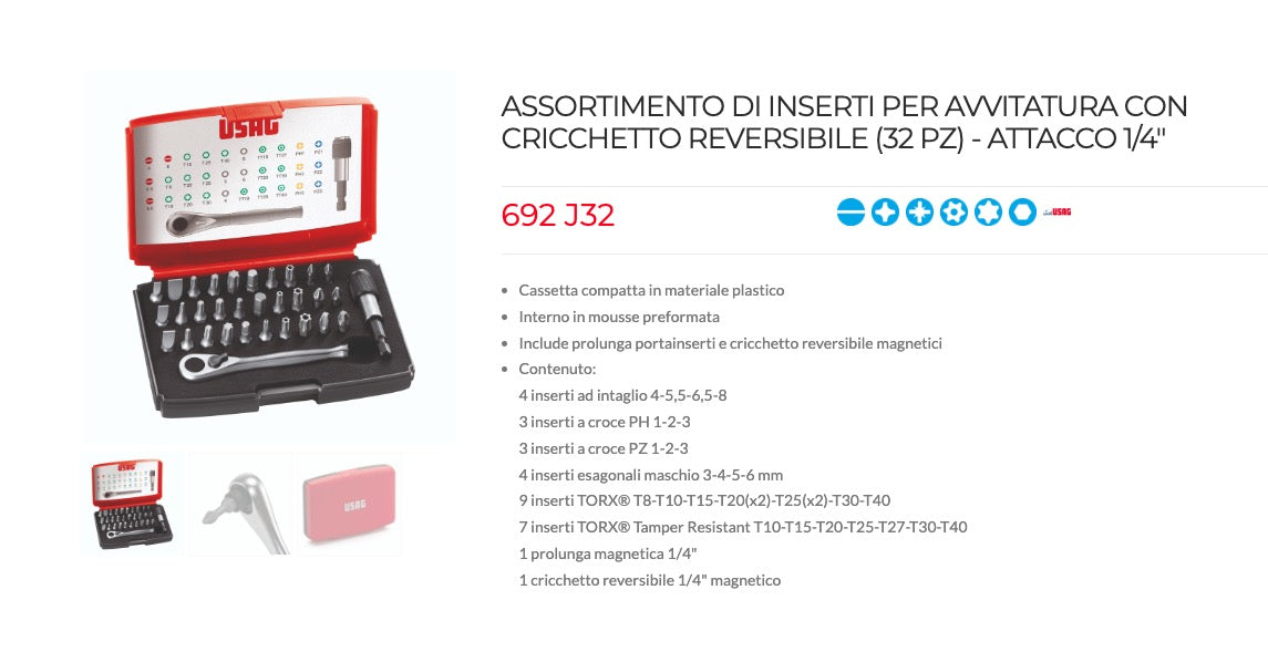 Usag 516 ST6NMM - Carrello porta attrezzi da officina completo di 156 utensili cod. U05161628