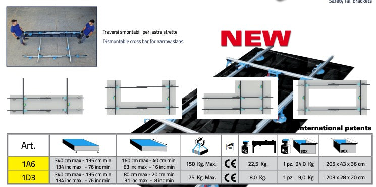 Sigma KERA-LIFT 1A6 - Sollevatore per la posa di piastrelle di grandi formati - 340 x 160 cm 