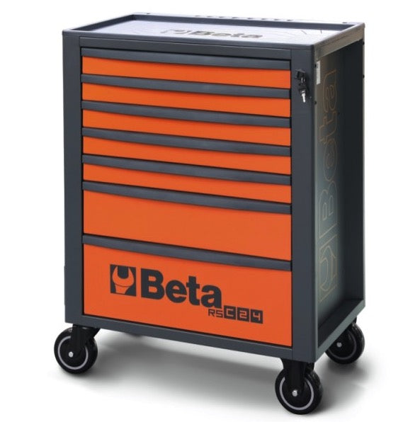 Beta RSC24/7 - Carrello porta attrezzi per officina 7 cassetti vuoti, colore a scelta-Arancione