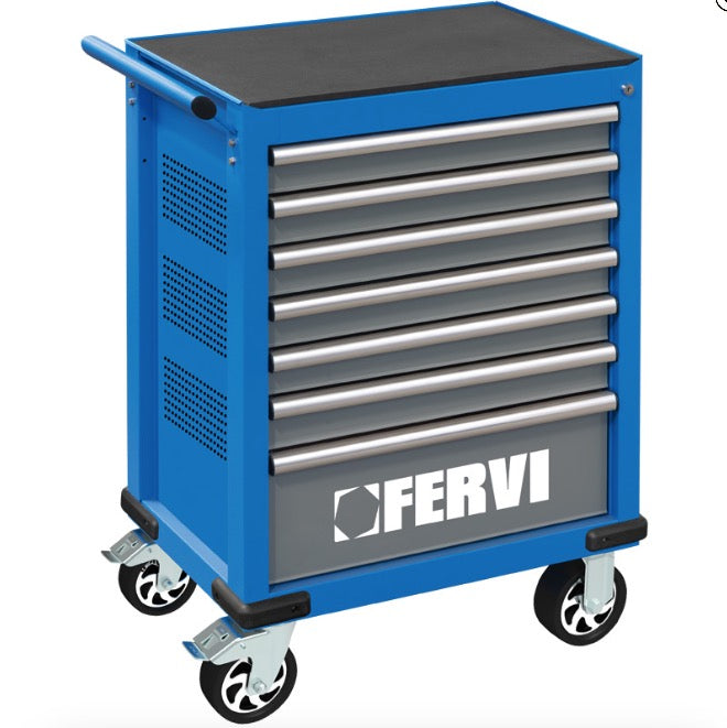 Fervi C960CA - Carrello attrezzi per officina completo di utensili 290 pezzi 