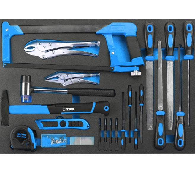 Fervi C900CA - Carrello porta attrezzi completo per officina - 290 utensili 