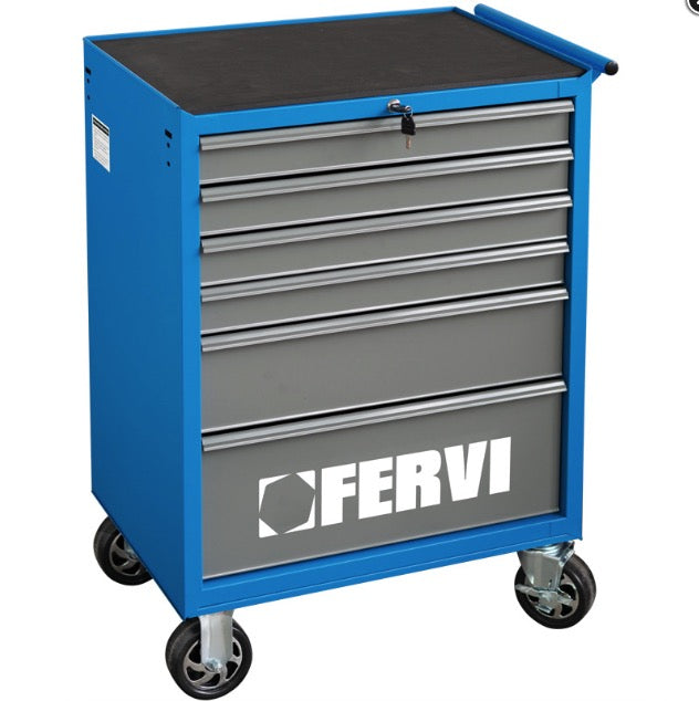Fervi C900C3C - Carrello porta attrezzi completo da officina - 235 utensili