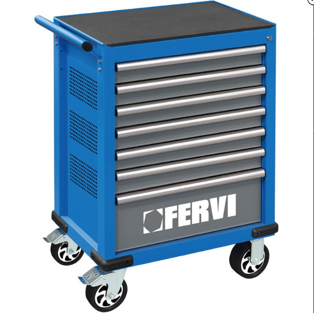 Fervi C960/CC03 - Carrello porta attrezzi completo da officina - 253 utensili 
