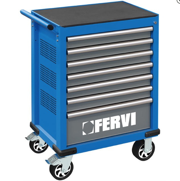 Fervi C960/CC04 - Carrello porta attrezzi completo per officina - 219 utensili 