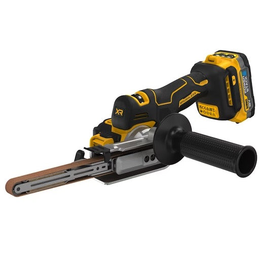 Dewalt DCM200E2T-QW - Levigatrice a nastro a batteria 18V per finitura e sbavatura - 2 x 18V Powerstack