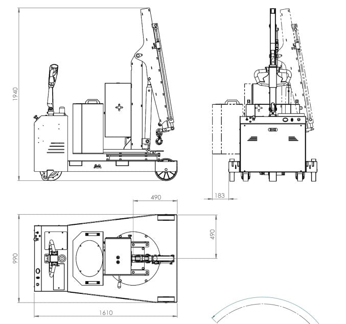 AXA FLEX G500SBR - Gru girevole a trazione elettrica con singolo sfilo e portata 500KG - con radiocomando 