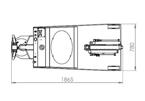 Flex F1000DBR é dotata di radiocomando per attivare le seguenti funzioni: salita e discesa del braccio e avanzamento e rientro dello sfilo