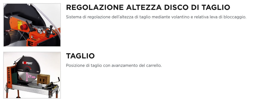 Battipav EXPERT 700 - Segatrice taglia mattoni per edilizia a disco da Ø700 - monofase