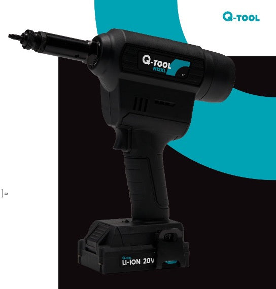 Q-TOOL N12XL - Tirainserti insertatrice a batteria 20V  - 2 batterie 2Ah