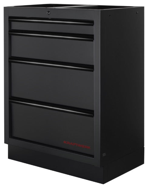 Kraftwerk 3964G-BLK - Arredamento da officina a 4 elementi con piano in legno - nero 