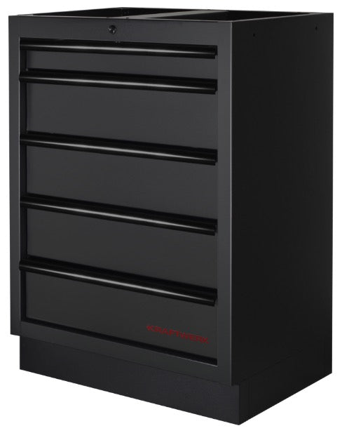 Kraftwerk 3964G-BLK - Arredamento da officina a 4 elementi con piano in legno - nero 