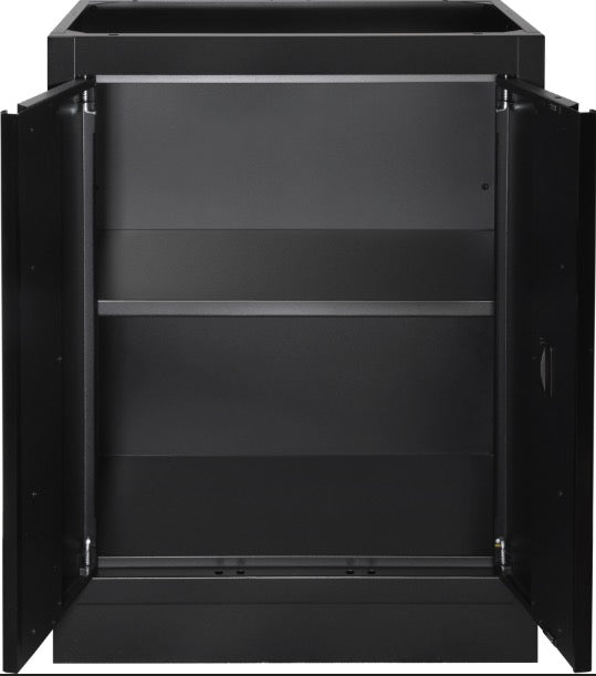 Kraftwerk 3964H-BLK - Arredamento da officina a 5 elementi con piano in legno - nero 