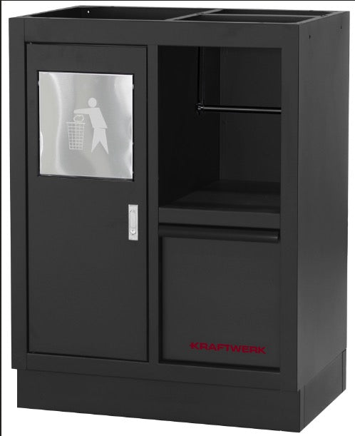 Kraftwerk 3964H-BLK - Arredamento da officina a 5 elementi con piano in legno - nero 