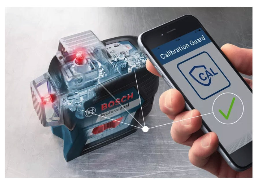 GLL 3-80 C Professional - Livella laser a linee a 360° - 1 x 12V + Valigetta + Mirino + Ricevitore 