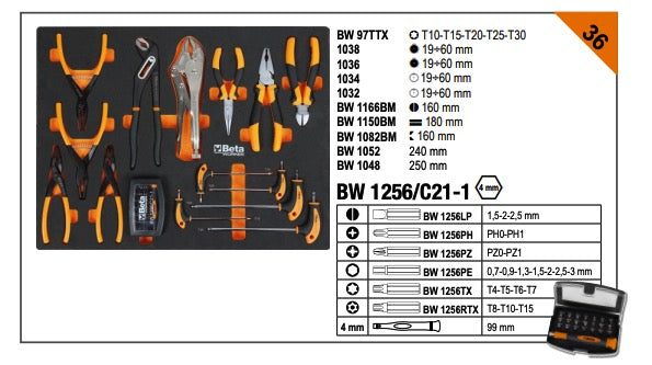 Beta C45PRO 2.0 X/268UT - Arredamento per officina con piano rivestito in acciaio completo di 268 utensili 