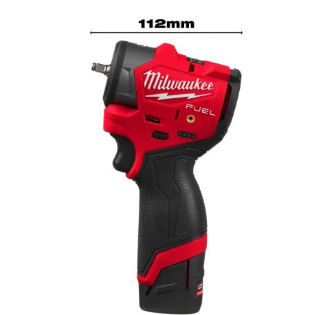 Milwaukee M12 FSCIWF14-252X - Avvitatore a impulsi a batteria 18V con attacco da 1/4" - 2 batterie da 2,5 Ah High Power