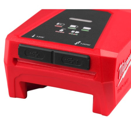 Milwaukee M18 TC-0 - Mini caricabatterie 2 in 1 con powerbank 18V