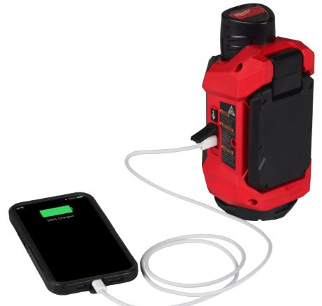 Milwaukee M12 ALIP-0 - Faro led ruotabile Packoput con Power Bank 12V - solo corpo 
