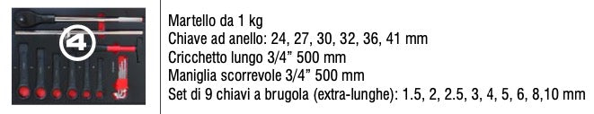 Marco Tools 05.088.155 - Carrello 7 cassetti con 232 utensili su supporto morbido in EVA