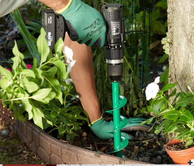 Ribimex PRTARPER060 Trivella per trapano da Ø 6 cm , attacco esagonale per trapano 8 mm , lunghezza 320 mm