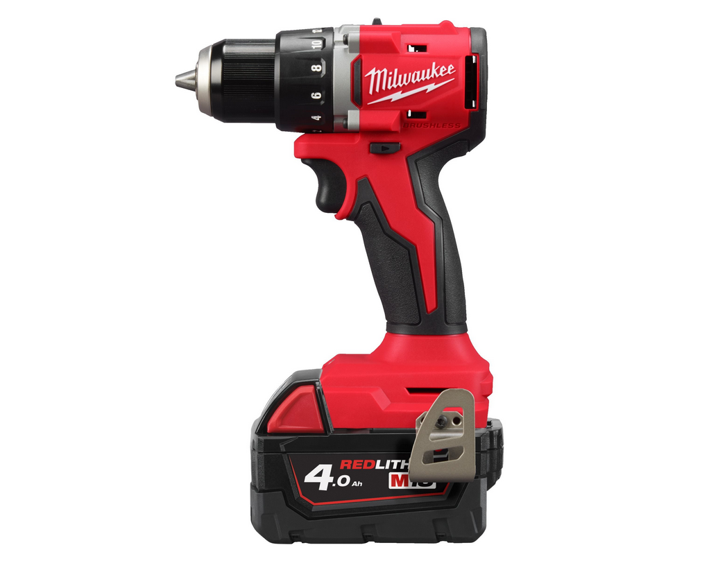 Milwaukee M18 BLDDRC-402C Trapano avvitatore compatto Brushless con caricabatterie e n.2 batterie da 4.0 Ah