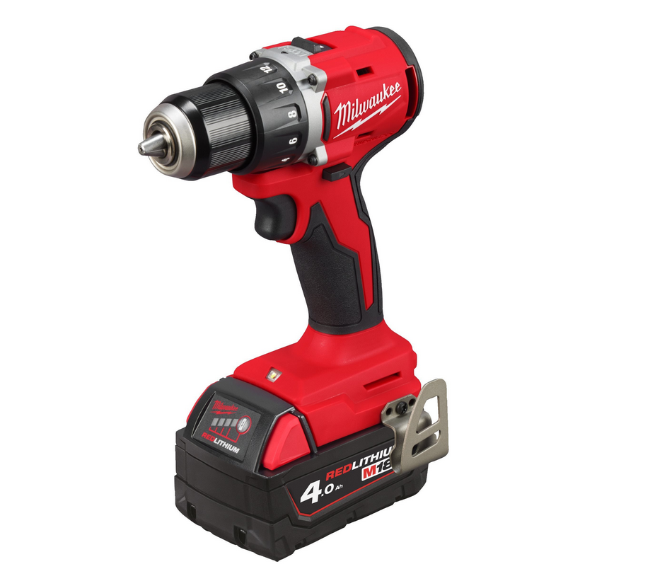 Milwaukee M18 BLDDRC-402C Trapano avvitatore compatto Brushless con caricabatterie e n.2 batterie da 4.0 Ah