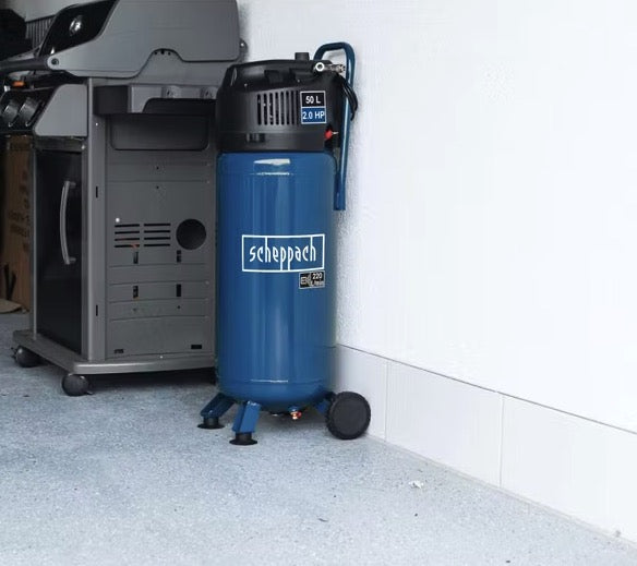 Scheppach HC51V - Compressore aria verticale 50 litri 10 bar 220v , senza olio + Accessori 