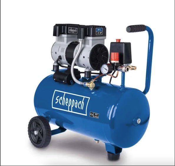 Scheppach Hc26Si - Compressore silenziato 24lt 8 bar 1,5 hp