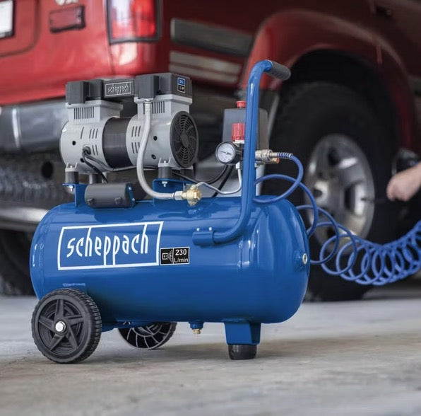 Scheppach Hc26Si - Compressore silenziato 24lt 8 bar 1,5 hp