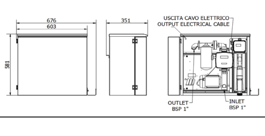 Meclube 090-5050-060 Box - Armadietto distributore travaso gasolio - 230 V
