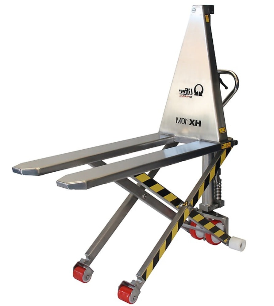 Pramac HX10M INOX GT0420VB8I0 - portata 1000 kg transpallet a pantografo professionale 1150x540 mm , altezza sollevamento 715 mm