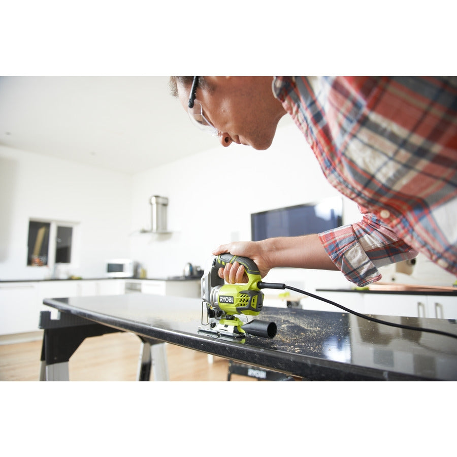 Ryobi RJS850-TA20JSB Seghetto alternativo elettrico 600W + Kit 20 lame + Valigetta