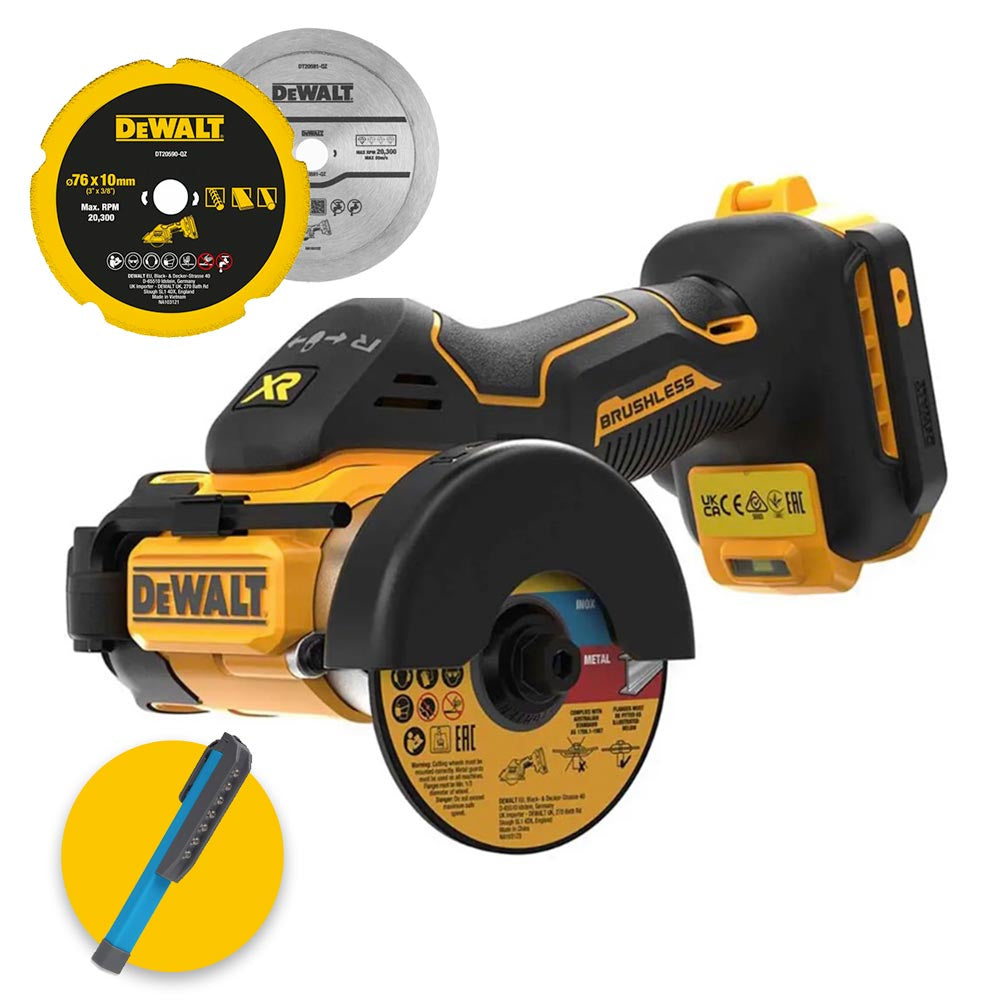Dewalt DCS438N-XJ - Mini smerigliatrice a batteria 18V - disco da 76 mm - solo corpo