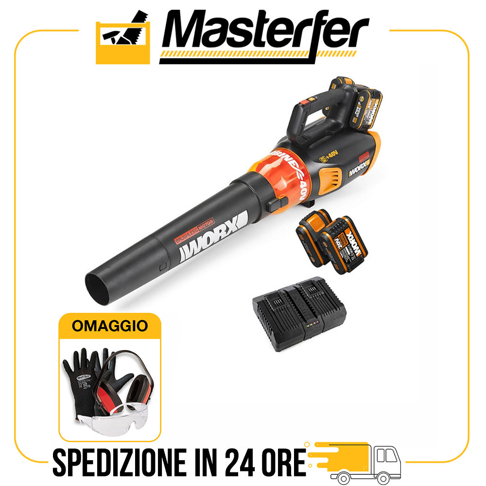 Worx WG584E - Soffiatore/soffia foglie a batteria 2x20V 2Ah