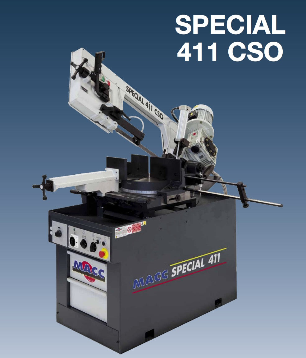 MACC SPECIAL 411 CSO - Segatrice a nastro professionale, discesa autonoma, lubrificata