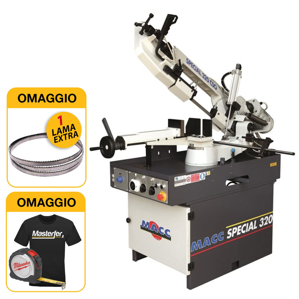 MACC SPECIAL 320 CSO - Segatrice a nastro professionale per ferro, lubrificata con discesa autonoma