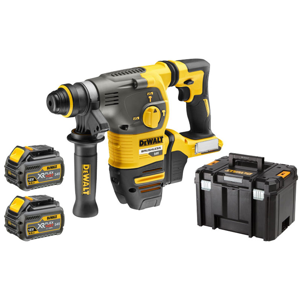 Tassellatore SDS Plus 54V brushless Dewalt DCH323NT 2X6AH + Valigetta T-stack