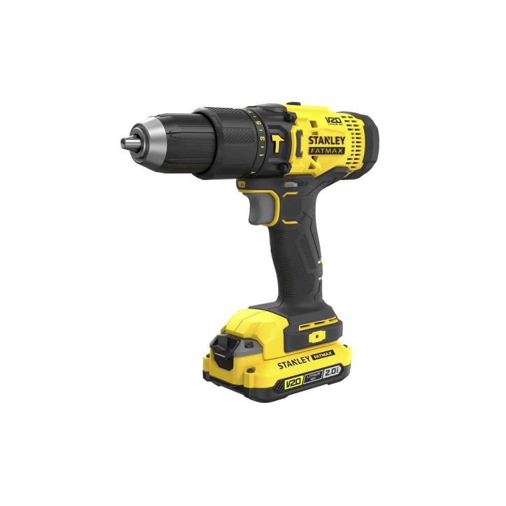 Stanley SFMCD711D2F-QW - Trapano a percussione V20 Li-Ion 18V + Set 50 accessori - 2 batterie 2Ah - Valigetta in metallo 