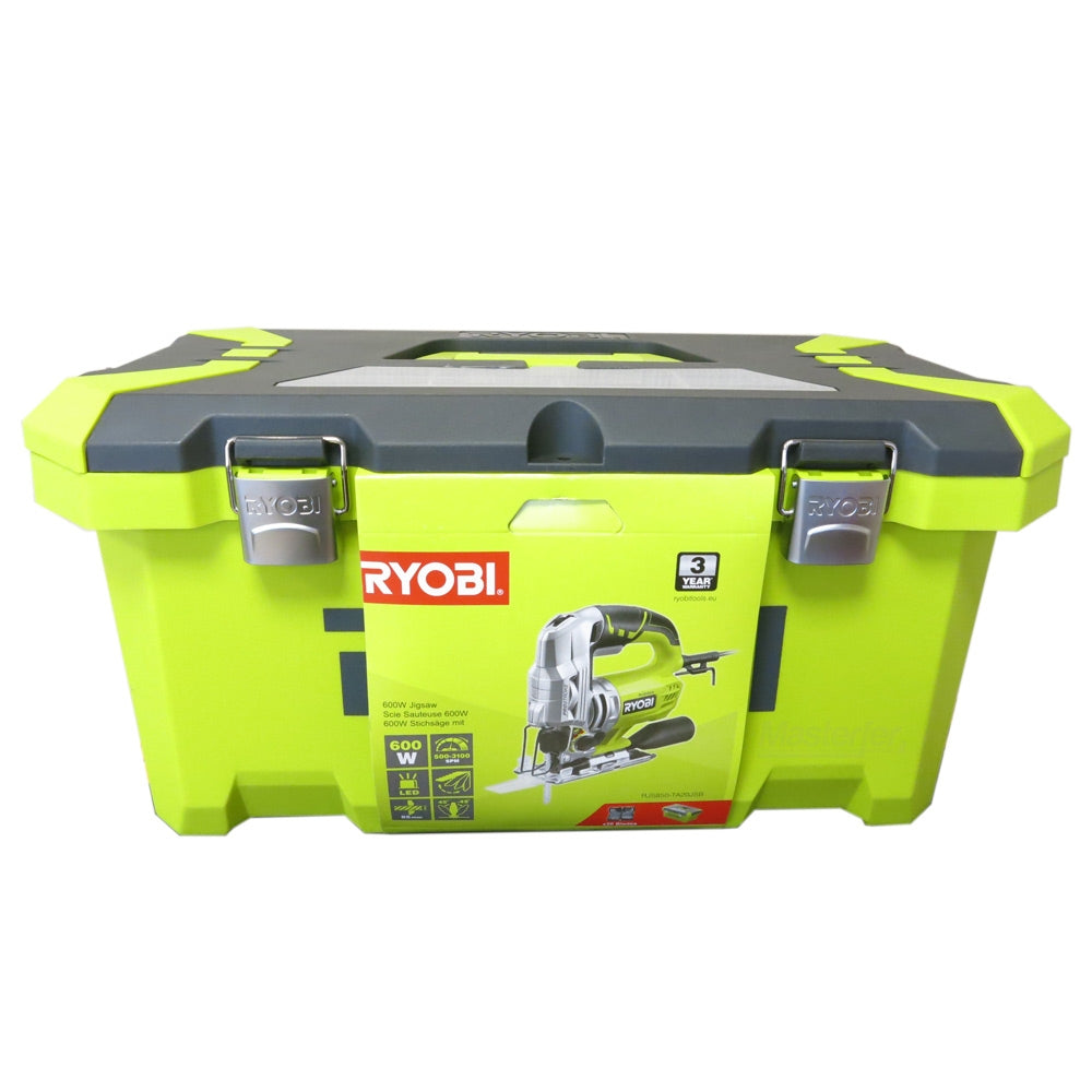 Ryobi RJS850-TA20JSB Seghetto alternativo elettrico 600W + Kit 20 lame + ValigettaRyobi RJS850-TA20JSB Seghetto alternativo elettrico 600W + Kit 20 lame + Valigetta