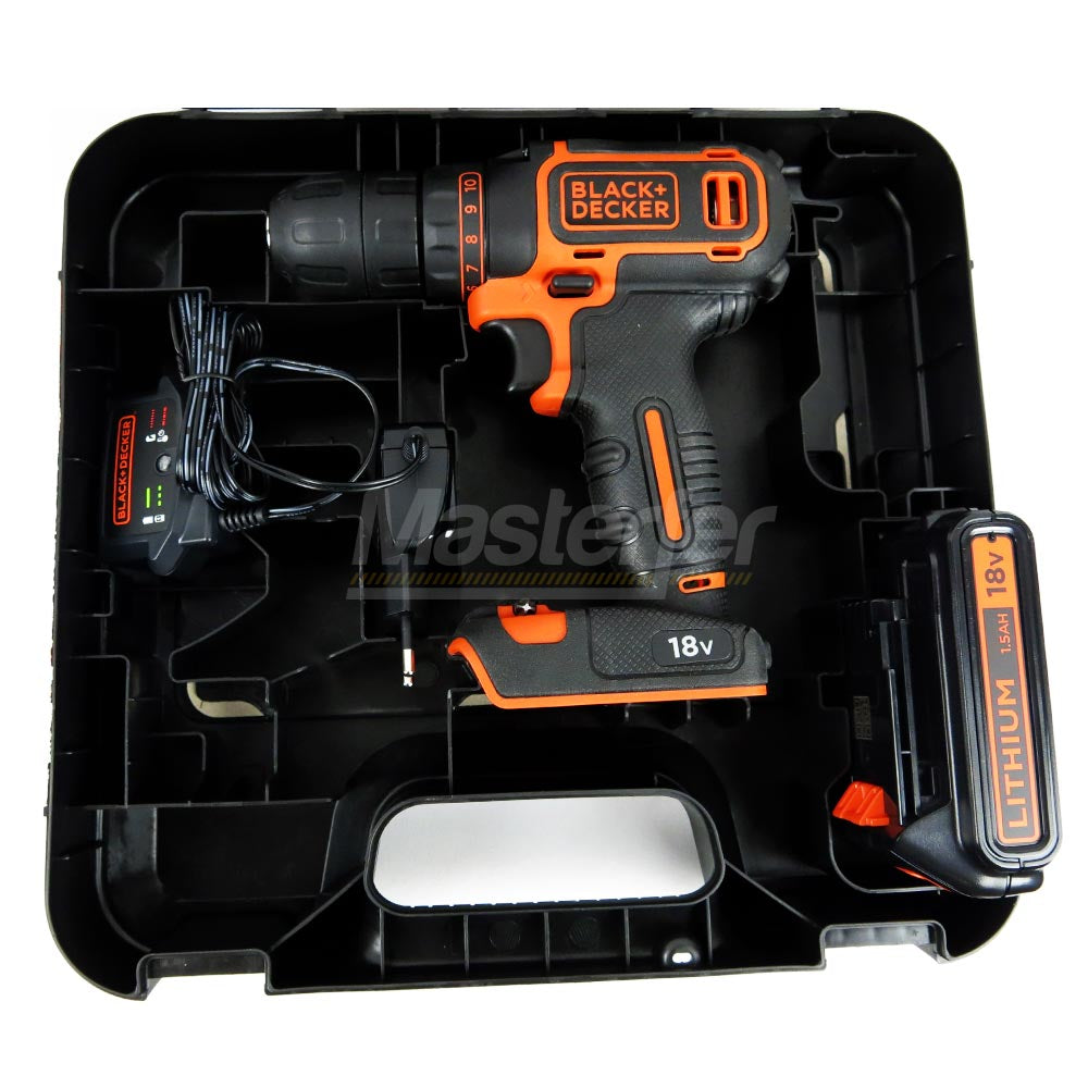 Black & Decker BDCDC18K - Trapano Avvitatore a batteria 18V 1,5 ah valigetta interna