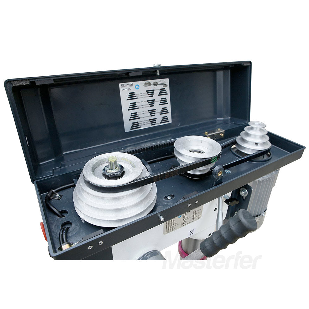 Optimum DQ25 - 400V - Trapano a colonna con trasmissione a cinghia, trifase interno conghie