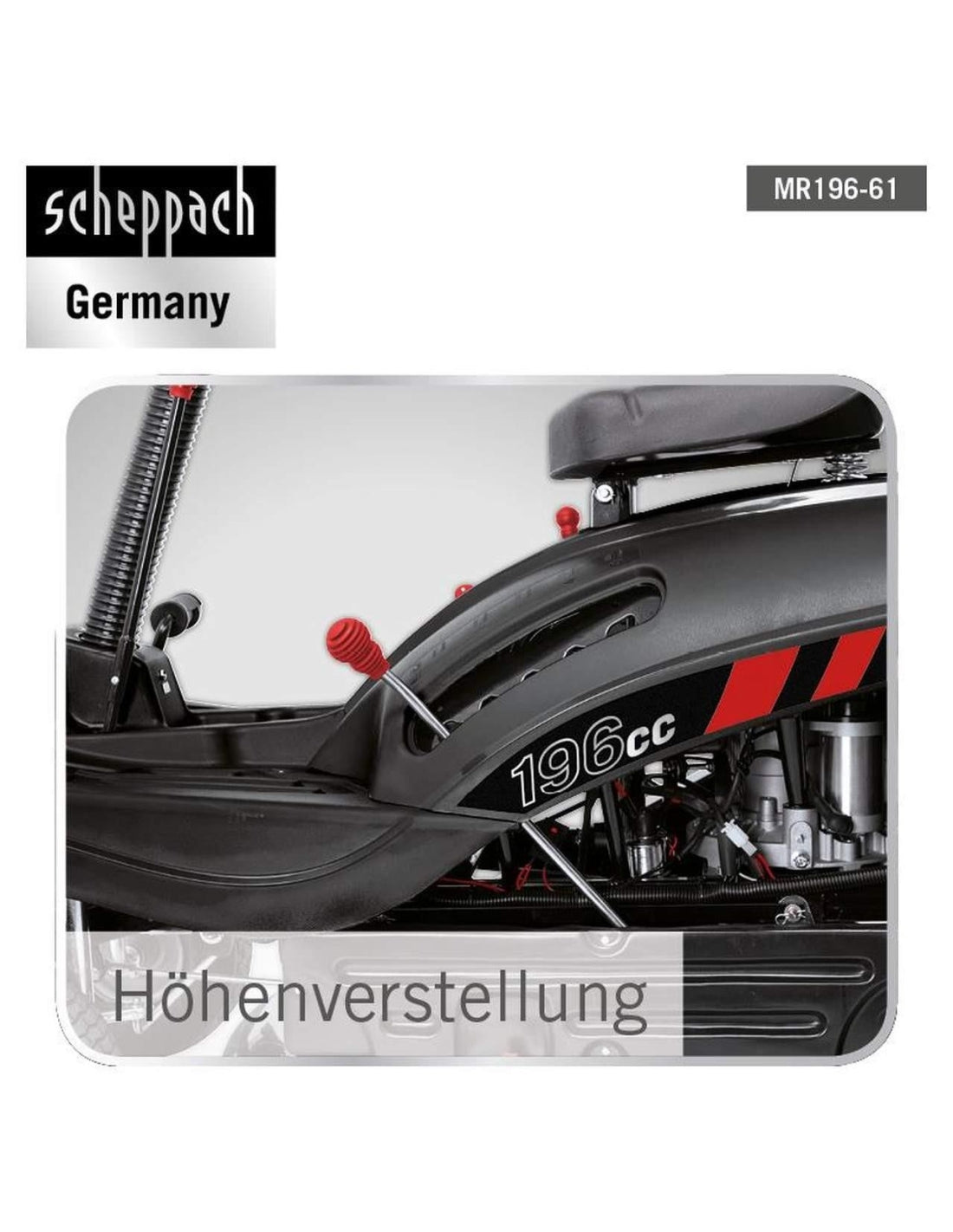 Scheppach MR196-61 - Trattorino rasaerba mini rider - taglio 61cm 