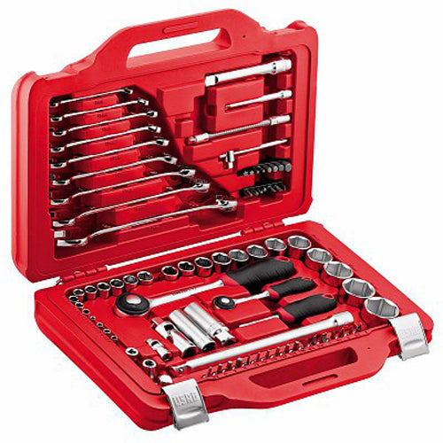Usag 601 1/4-1/2 J82 - Assortimento in cassetta modulare con bussole esagonali e chiavi combinate (82 pz)