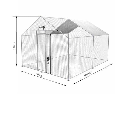 Zipper ZI-CR342 - Gabbia per polli da esterno in acciaio zincato 