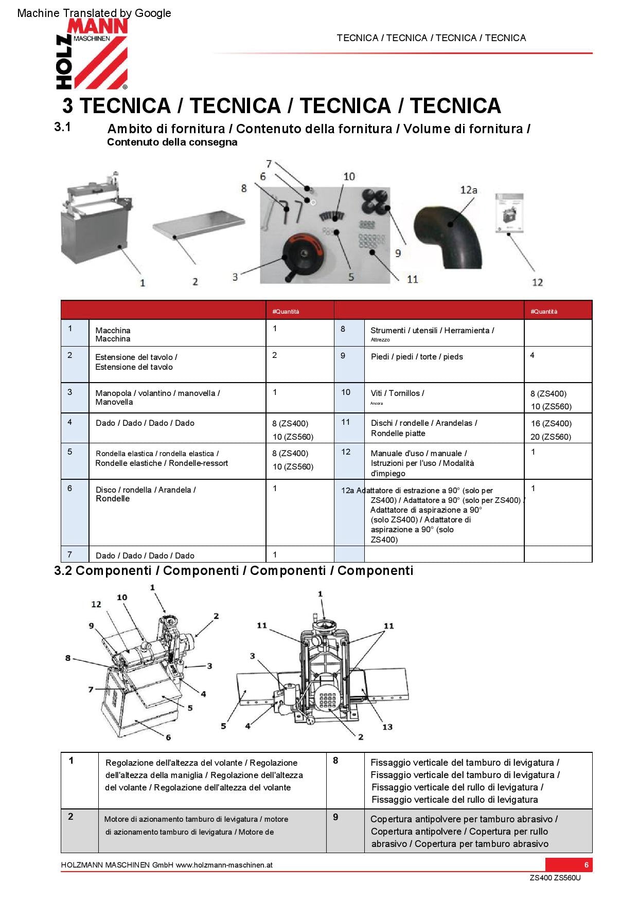 Holzmann ZS 400U - Calibratrice , 220V